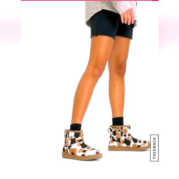 UGG® Classic Mini Cow Print Boots - Picture 4 of 10